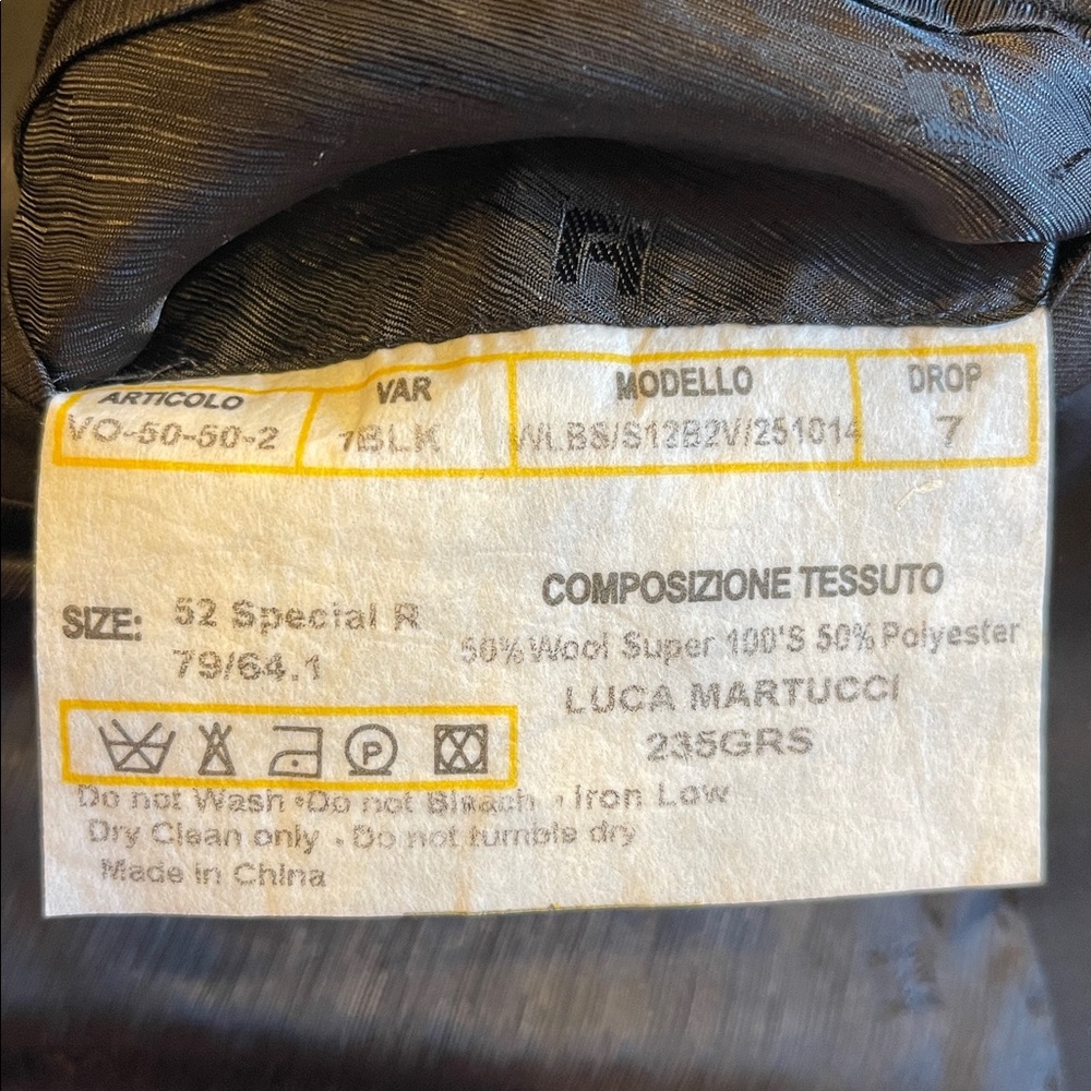 Ted Lapidus Paris Black Wool Suit US 42–44R Long Inseam 33” - Picture 13 of 15